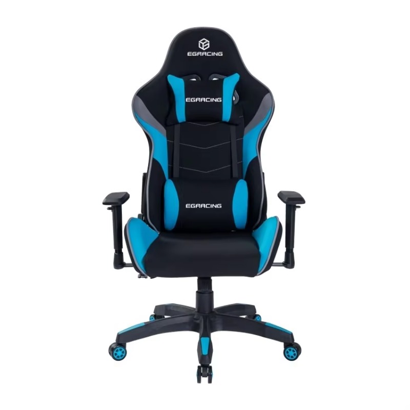 Gaming Chair Cushion - Черно-синее игровое кресло с подголовником и