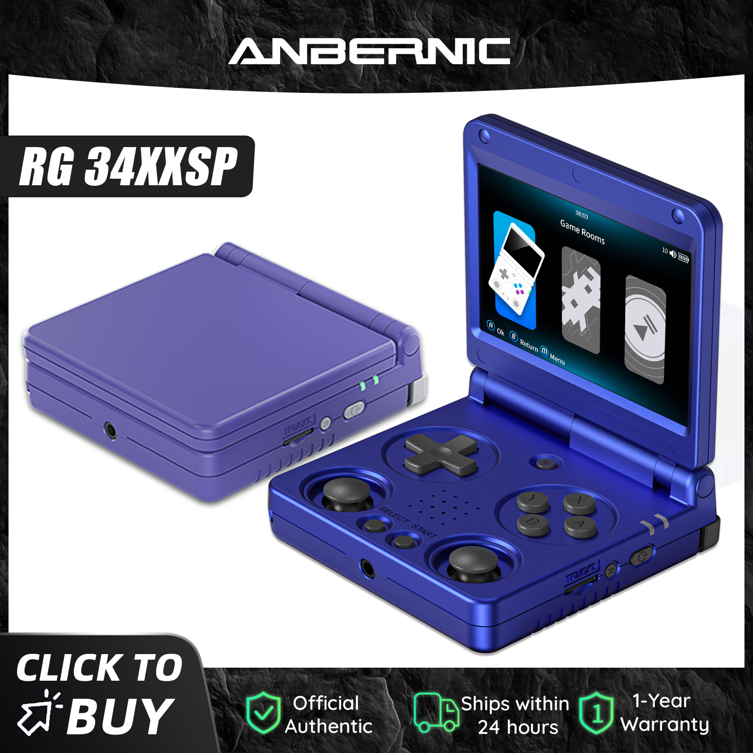 Gaming Console Old - Игровая консоль Anbernic RG34XXSP с 3,4-дюймовым