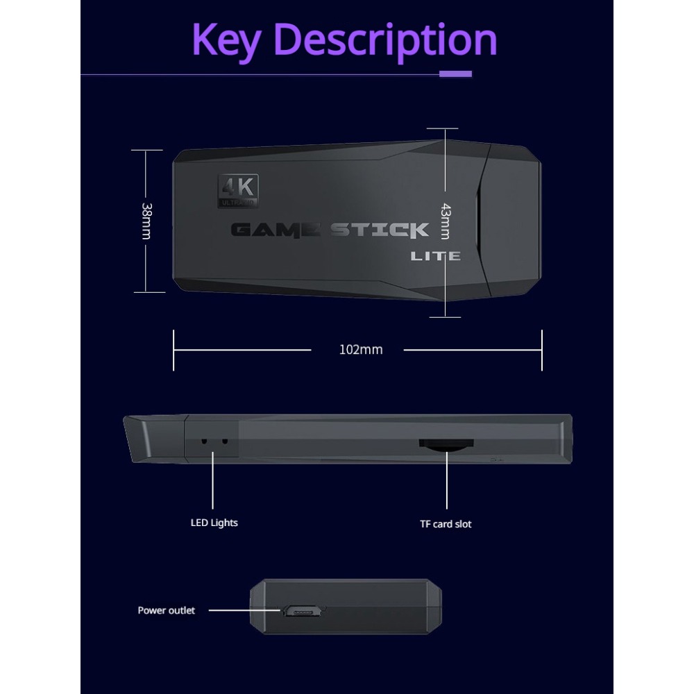 Портативная игровая консоль 4K – обзор и цена Gaming Console Stick